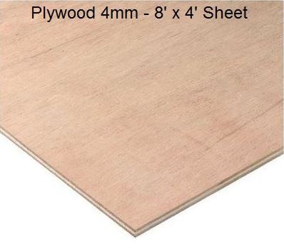Standard Plywood 4mm 8 x 4 (2.98m²)