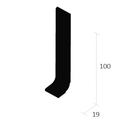 Quantum PVC Sit On Skirting 100mm Black 2m Length (Q100 SO formerly EC5)