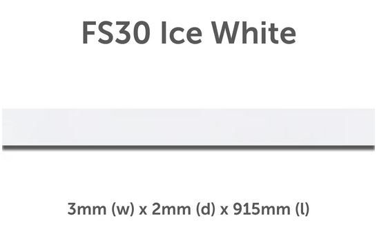 Brampton Chase Design Strip FS30 Ice White 3mm (w) 2mm (d) 25 Pack