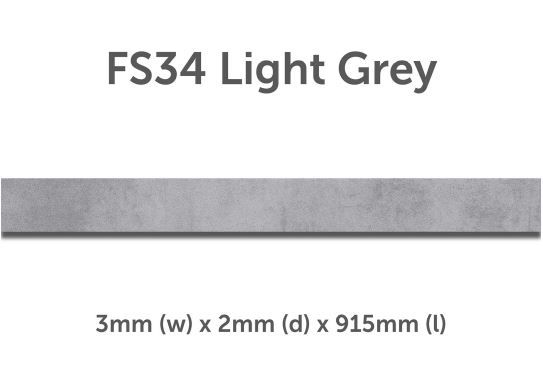 Brampton Chase Design Strip FS34 Light Grey 3mm (w) 2mm (d) 25 Pack