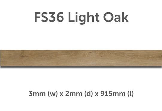 Brampton Chase Design Strip FS36 Light Oak 3mm (w) 2mm (d) 25 Pack