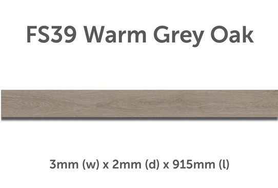 Brampton Chase Design Strip FS39 Warm Grey Oak 3mm (w) 2mm (d) 25 Pack